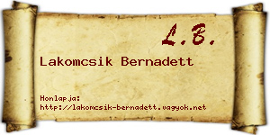 Lakomcsik Bernadett névjegykártya